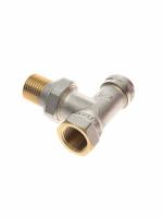 003L0143R Клапан запорный РИДАН угловой никелированный для бокового присоединения к радиатору LV Ду 15